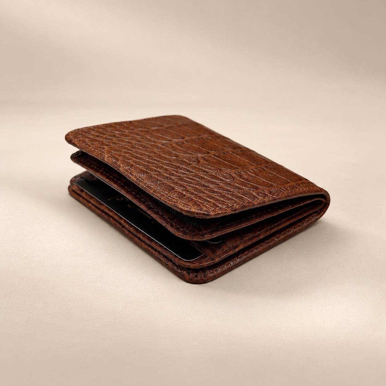جاکارتی چرم طبیعی کتابی طرح روکو عسلی