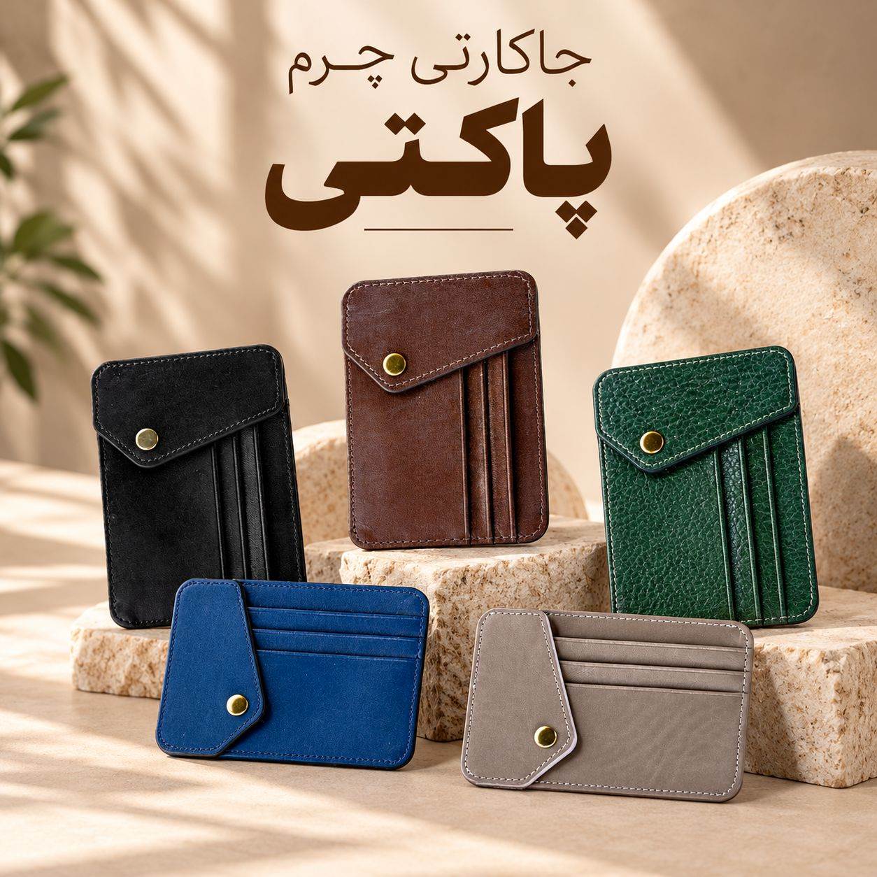 جاکارتی چرم طبیعی مدل پاکتی 